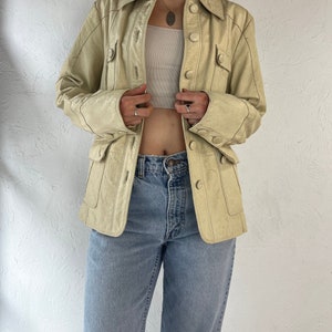 Y2K 'danier' Cream Leather Chore Jacket / Small - Etsy