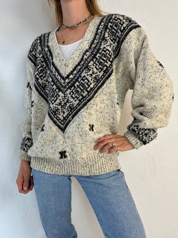 トップス 90s COMMEdesGARCONS WOOL SWEATER KNIT Comme Des Garcons Vintage 1991 90s Layered Knit Sweater