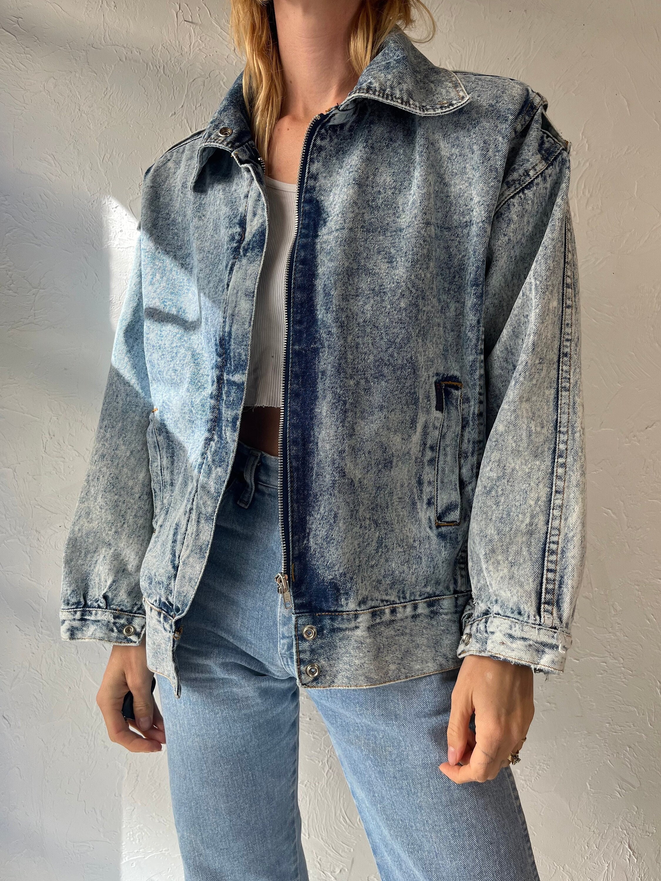 【BOK PLACE】Vintage Washing Pocket Crop Denim Jacket 90s 'blk Bok' Acid Wash Denim Jacket / Small - Etsy Canada