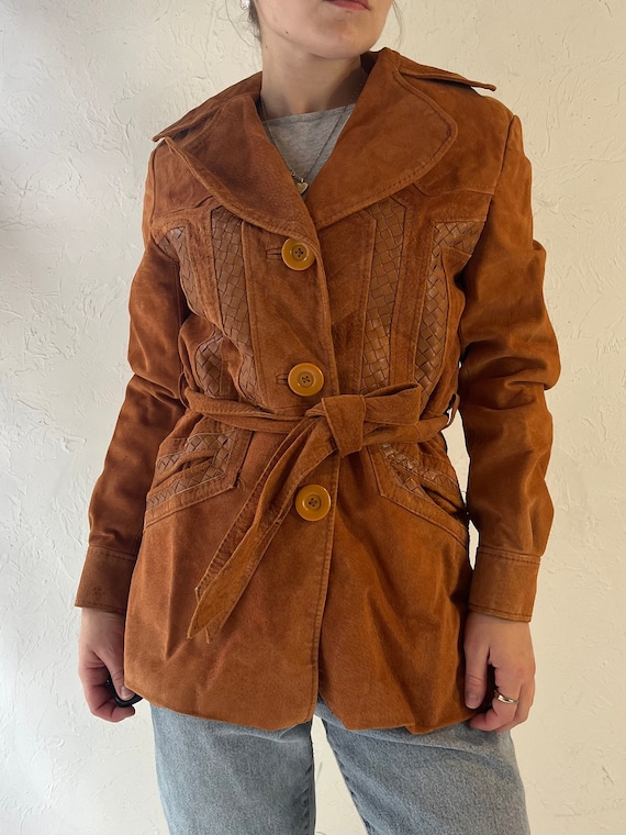 80s Orange Suede Leather Jacket / Medium - Etsy