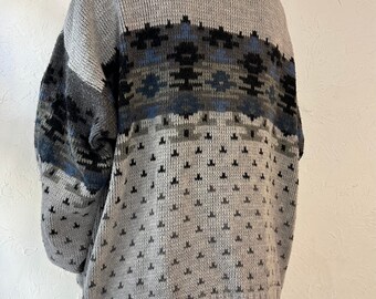 USA製 LONDON FOG Acrylic cardigan LONDON FOG 90's USA Made Acrylic Knit Cardigan XL Blue