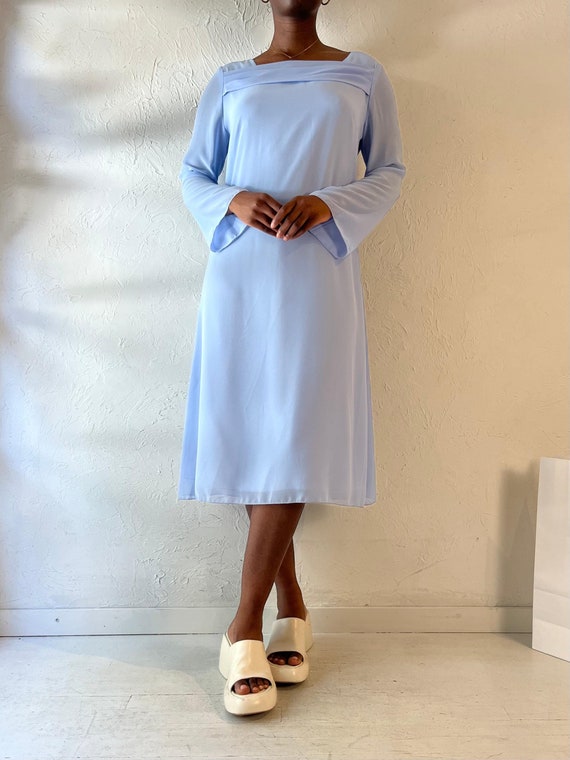 blue dress for baby girl Libby Pearl Long Sleeve Embellished Dress: Light Blue Medium / Light Blue main image 1