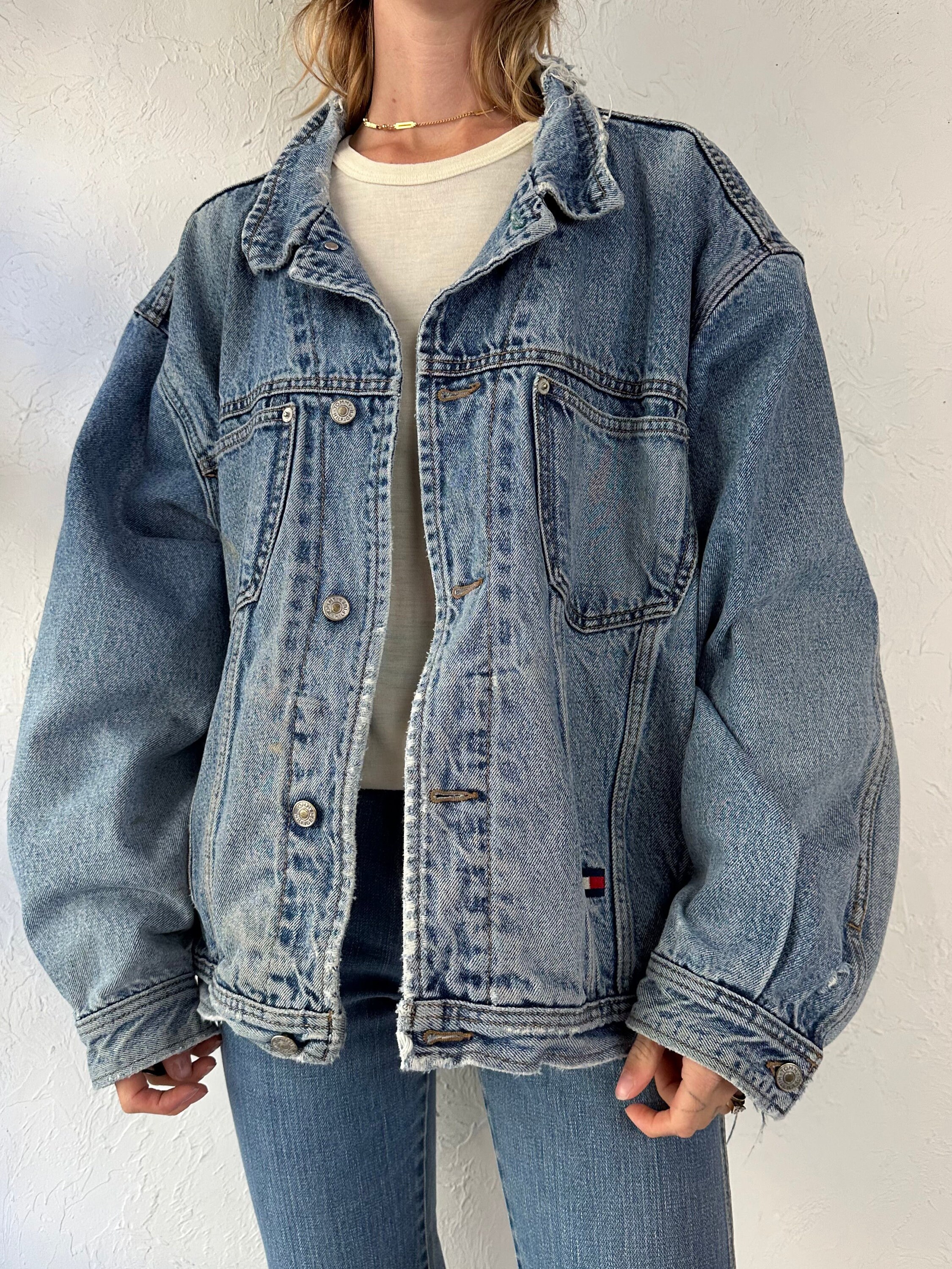 Tommy hilfiger oversized denim cheap jacket womens