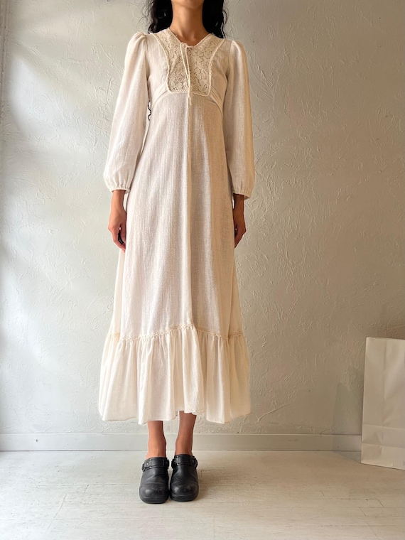 cream peasant dress Floral Embroidered Peasant Dress, Cream Large