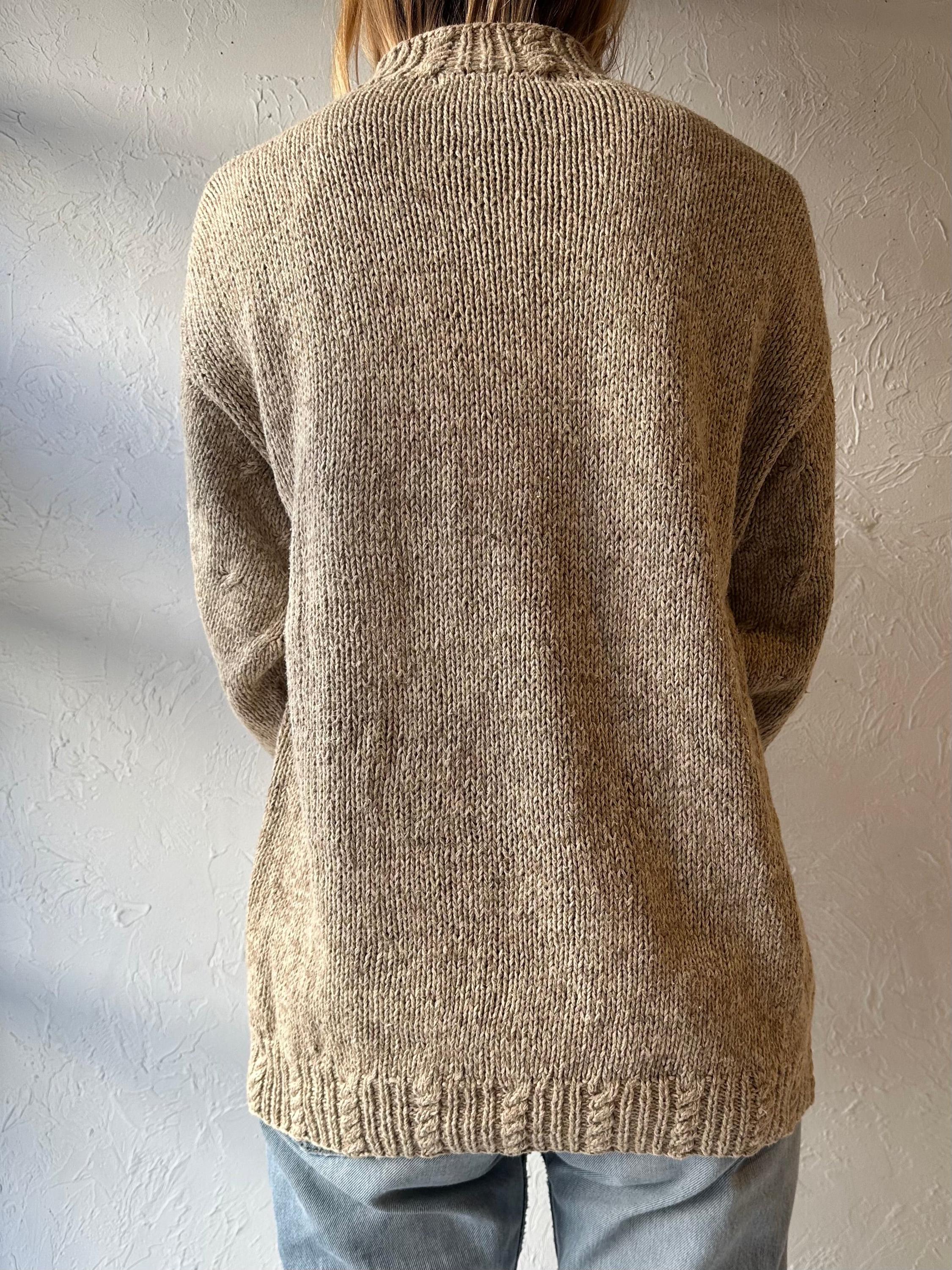 【archive】90s Flower brown knit sweater 90s 'bushwacker' Floral Knit Sweater / Medium - Etsy