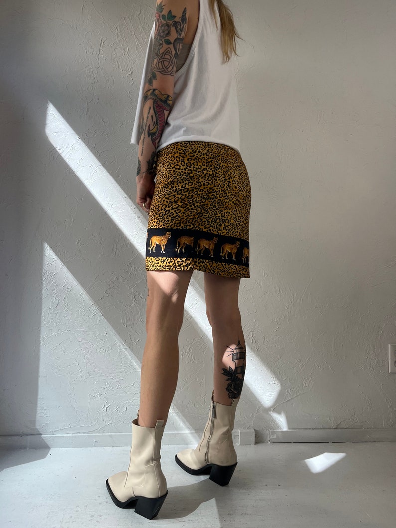 Y2K Animal Print Wrap Skirt / Medium