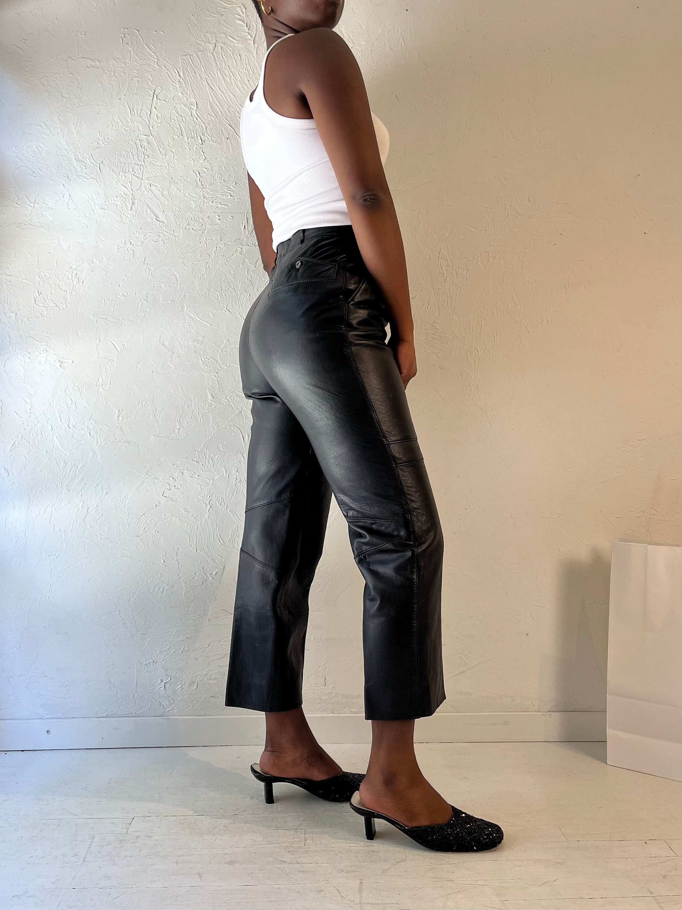 Vintage Black Leather Pants / Medium - Etsy Vintage Black Leather Pants / Medium - Etsy