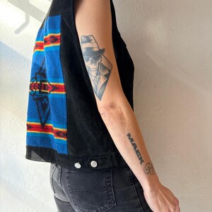 Vintage 'Pendleton' Black Suede Leather Vest / Medium