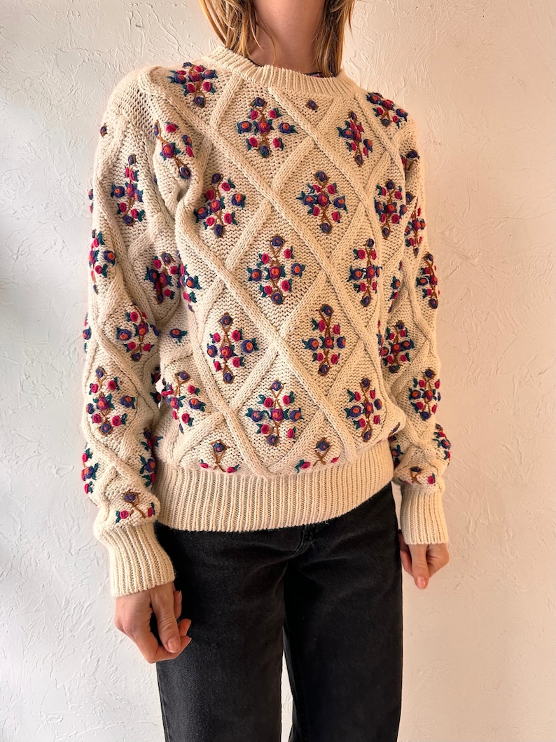 Y2k 'Partners' Cotton Ramie Knit Sweater / Medium