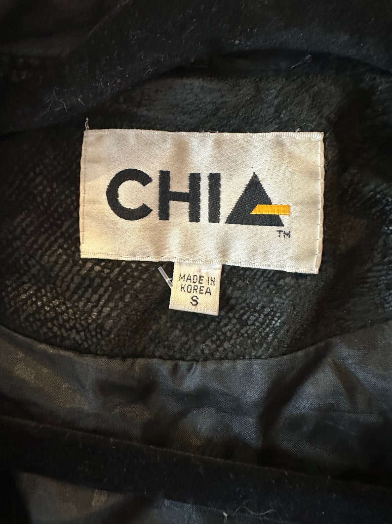 90s 'Chia' Black Leather Jacket / Small