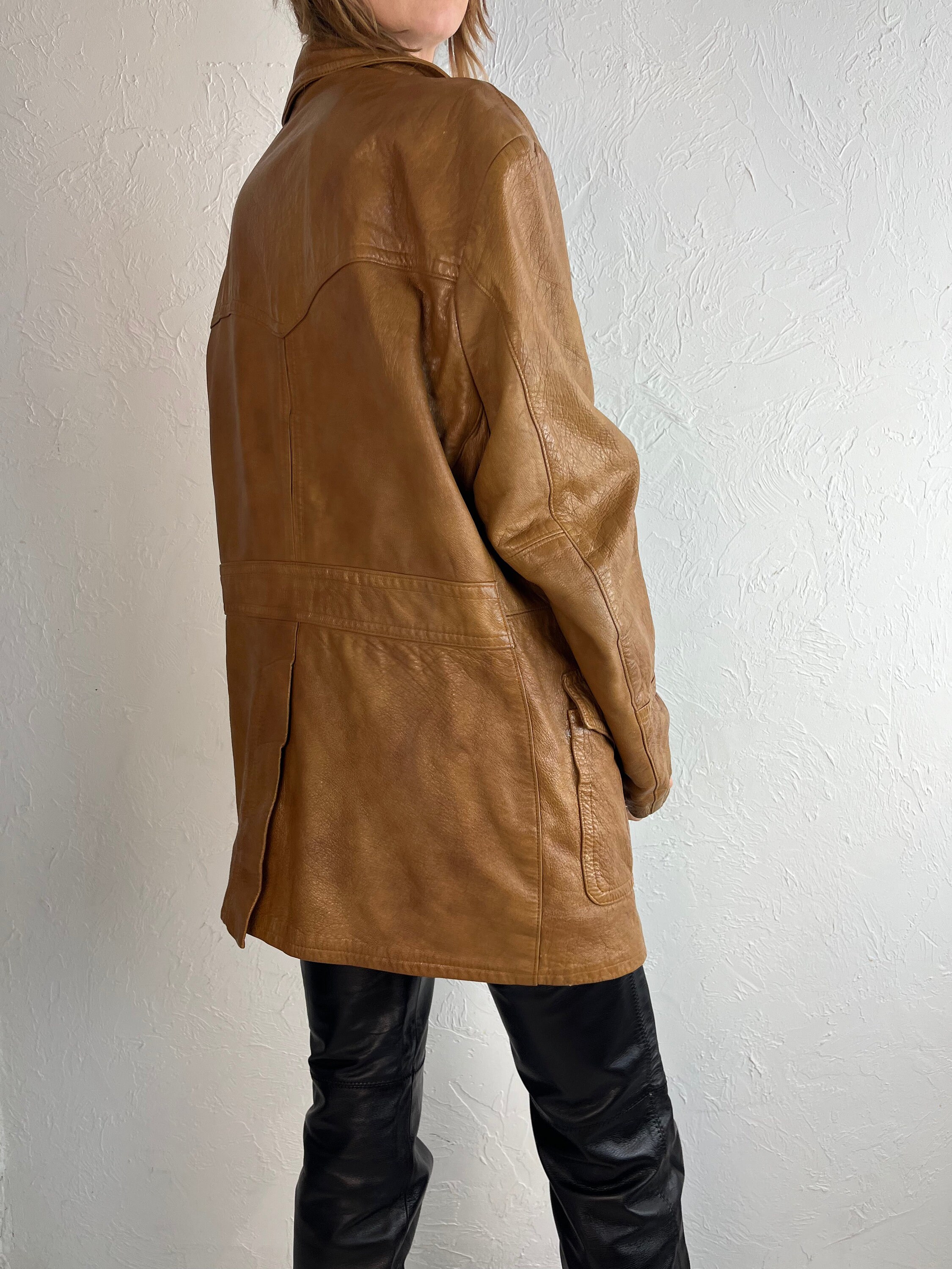 80s 'symax' Brown Leather Jacket / Medium - Etsy Canada