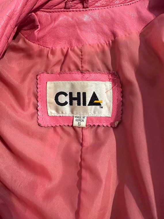 80s 'chia' Pink Leather Bomber Jacket / Small - Etsy Denmark