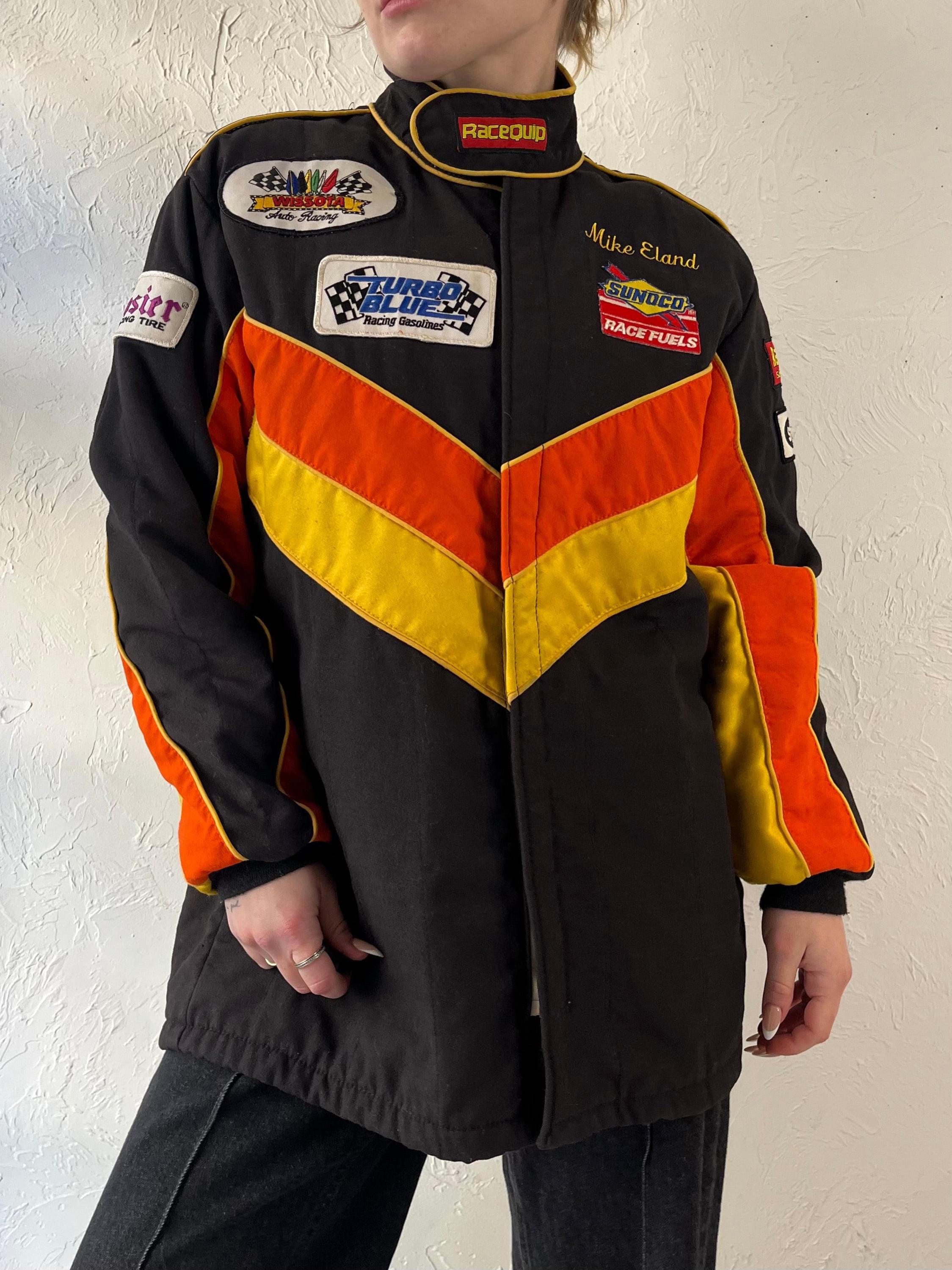 Vintage Retro Black Racing Jacket / Motorsport Style Jacket