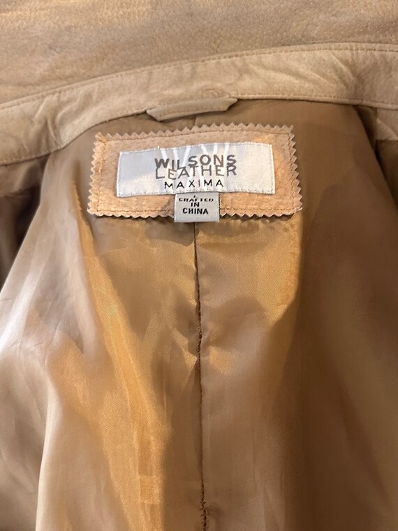 Y2k 'Wilsons' Tan Suede Leather Jacket / Large - image 7