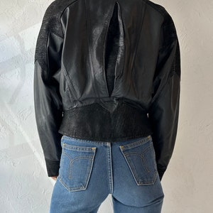 90s 'Chia' Black Leather Jacket / Small