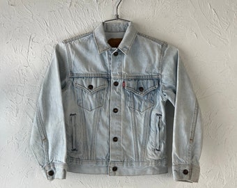 Vintage Veste en jean pour enfants « Levis » légèrement délavée / 12