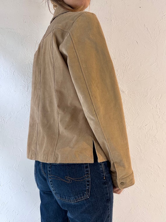 Y2k 'Wilsons' Tan Suede Leather Jacket / Large - image 5