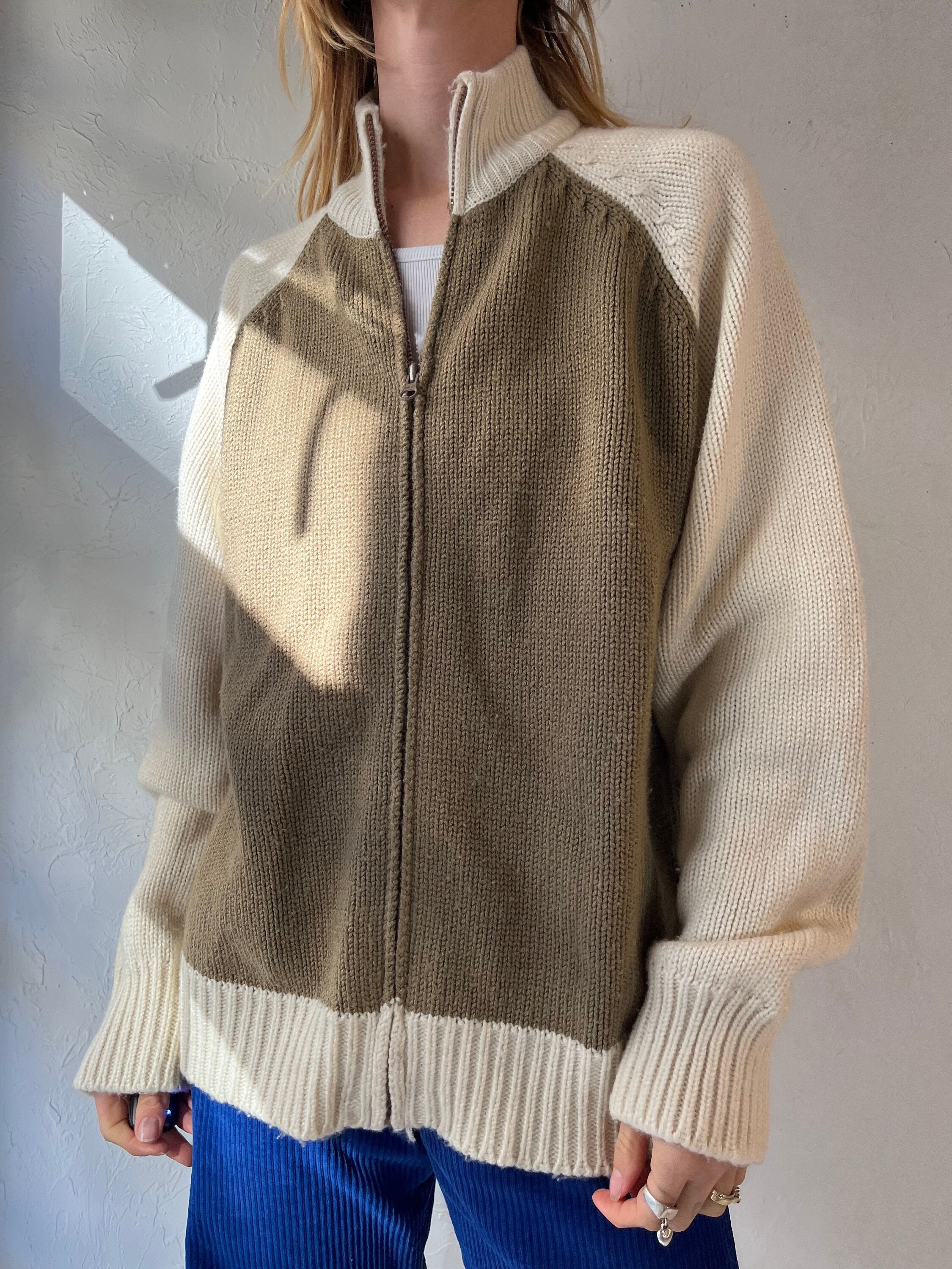 Y2K 'nevada' Zip up Acrylic Sweater / Medium - Etsy