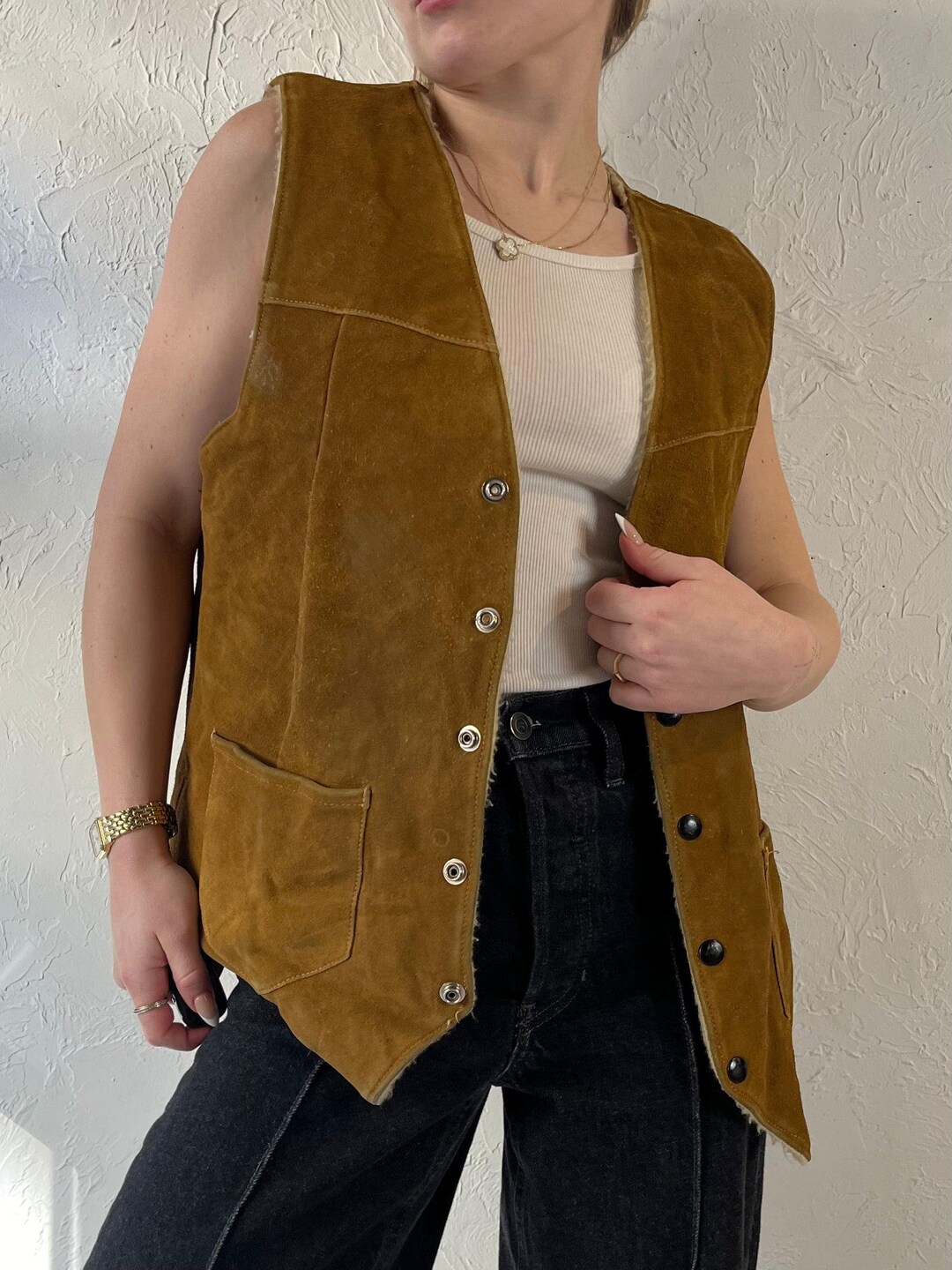 70s 'jo O Kay' Suede Leather Vest / Large - Etsy