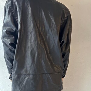 80s 'Southern Company' Black Leather Jacket / Medium