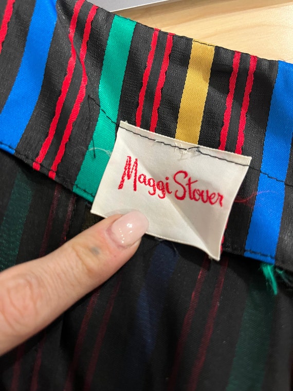 50s 60s 'Maggi Stover' Rainbow Striped Sleeveless… - image 9
