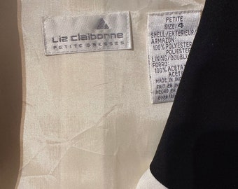 Combinaison Jupe Piquée Noir/Blanc Liz Claiborne Taille 2P - Occasion Très Bon État