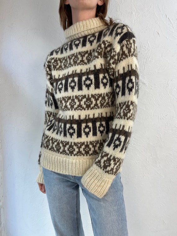 Vintage Hand Knit Wool Turtle Neck Sweater / Small - Etsy