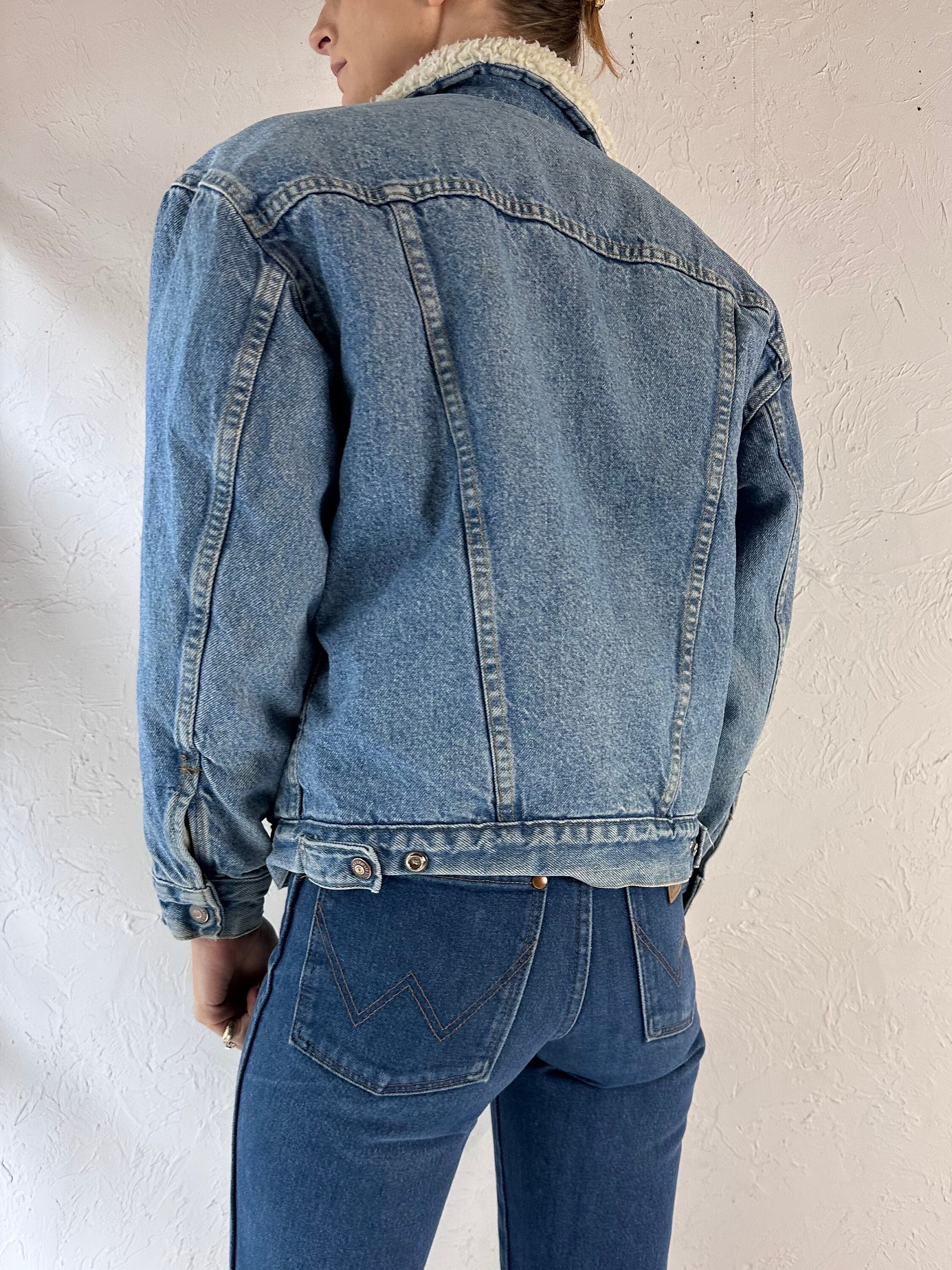 80年代 'Levis' フェイクシアリング裏地デニムジャケット / ユースL