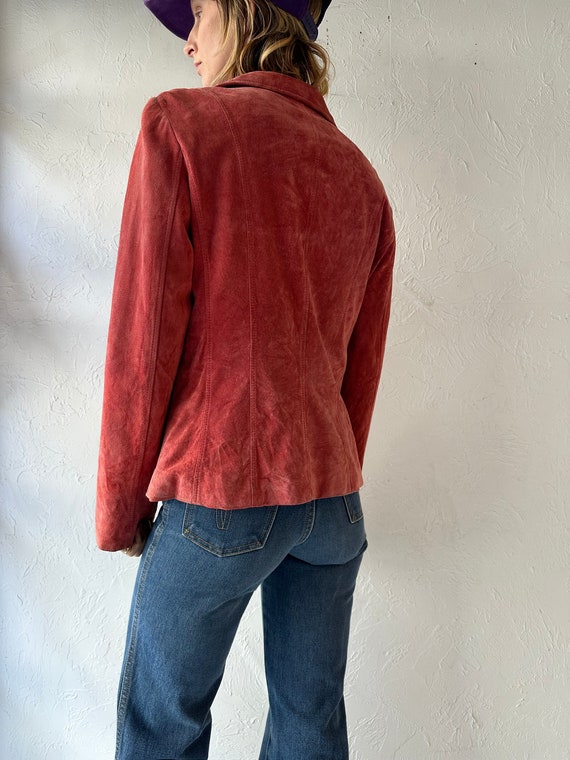 Y2k 'Danier' Red Suede Jacket / Small - image 5