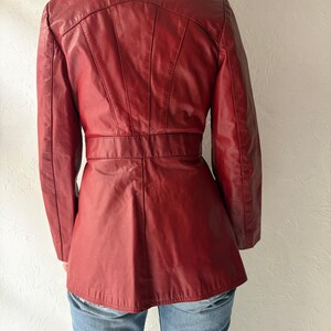 70s 'Sears' Burgundy Leather Jacket / Small