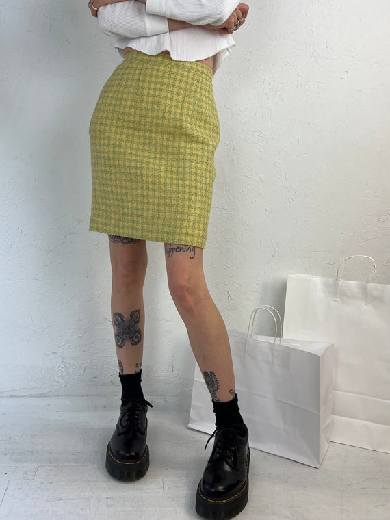 80s 90s 'Michel Rene' Pastel Tweed Mini Skirt / S… - image 1