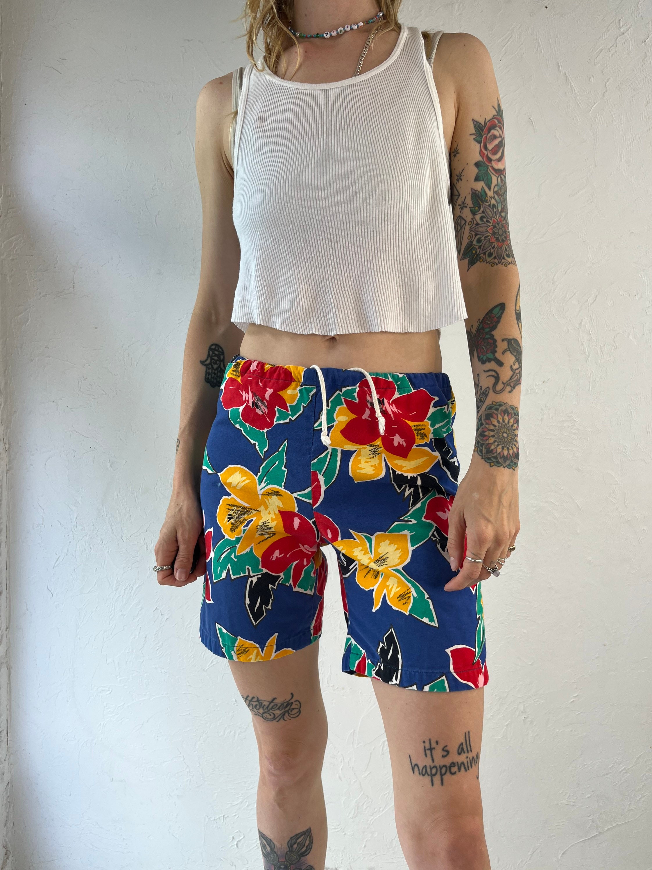 80s surf Line Hawaii Original JAMS Jams World Floral Print Board