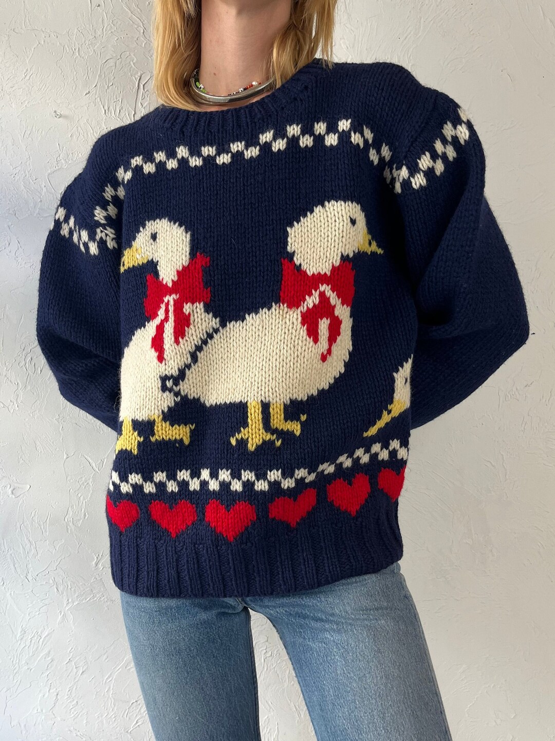90s 'woolrich' Wool Duck Sweater / Large - Etsy