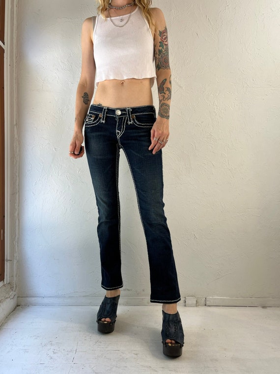 True Religion ローライズ デニムパンツ　ブーツカット　細身　y2k TRUE RELIGION》 ブーツカットデニム 25 ネイビー ローライズ