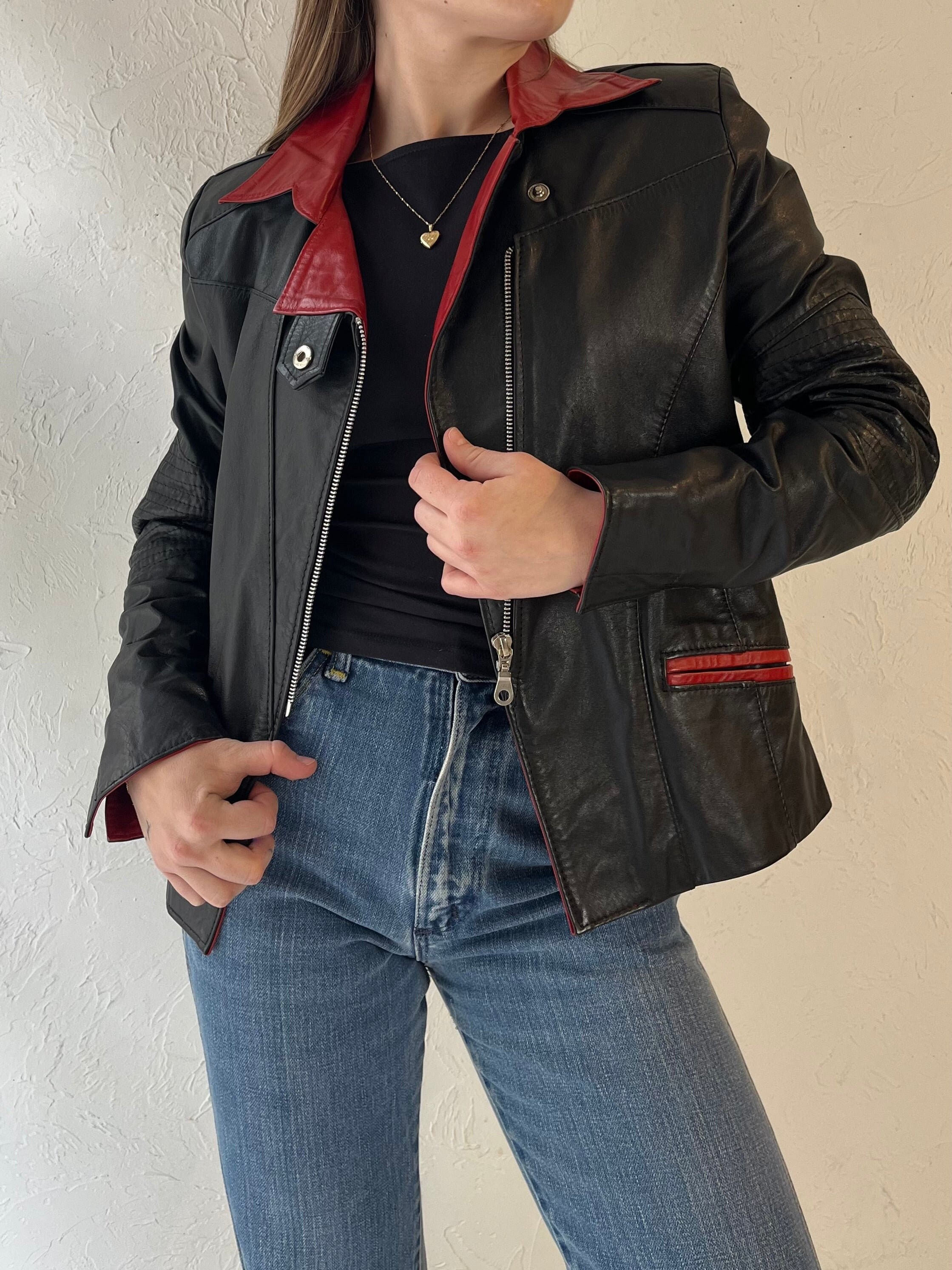 Black and Red Jacket Etsy UK