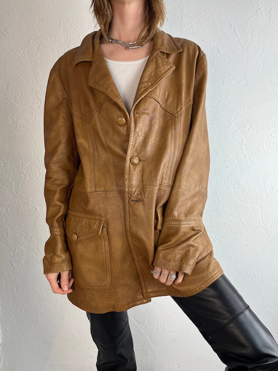 80s 'symax' Brown Leather Jacket / Medium - Etsy Canada