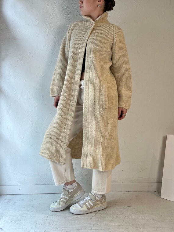 Vintage 90s 'FSA Collection' Cream Wool Cardigan Sweater / Medium