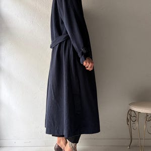 Vintage 'Pendleton' Navy Blue Wool Trench Coat / Medium