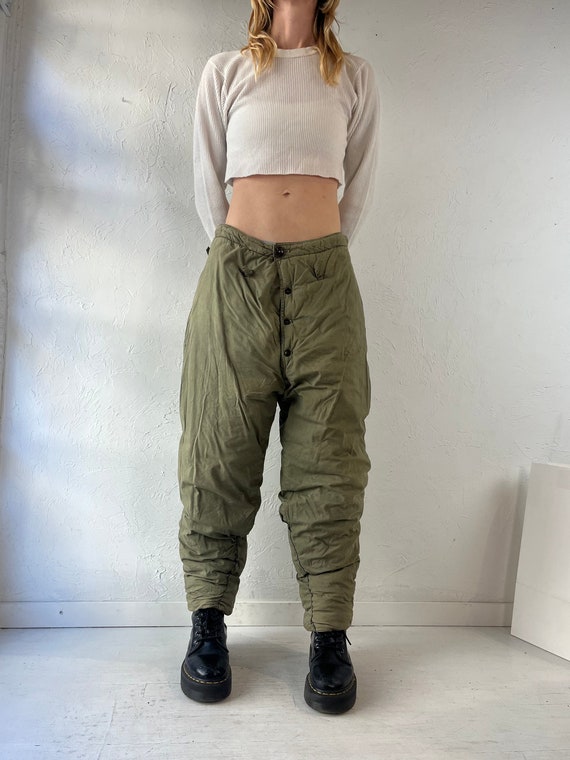 Vintage Army Green Quilted Pants / Medium - image 5