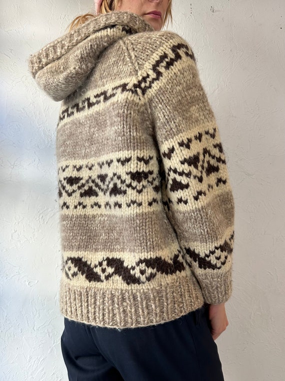 Vintage Hand Knit Hooded Sweater / Small - image 6