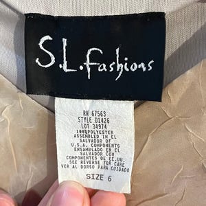 90s ‘SL Fashions’ Crinkle Polyester Mini Dress / Small