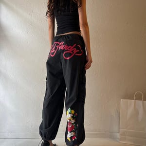 Pantalones deportivos negros Y2K «Ed Hardy» / Pequeño - Grande