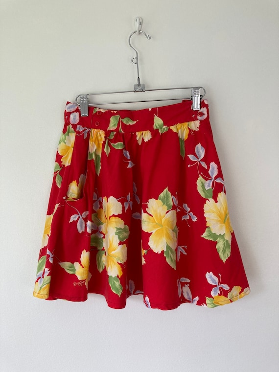 Floral mini skater skirt discount