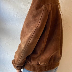 80s ‘Genuine Leather’ Brown Suede Leather Bomber / Medium