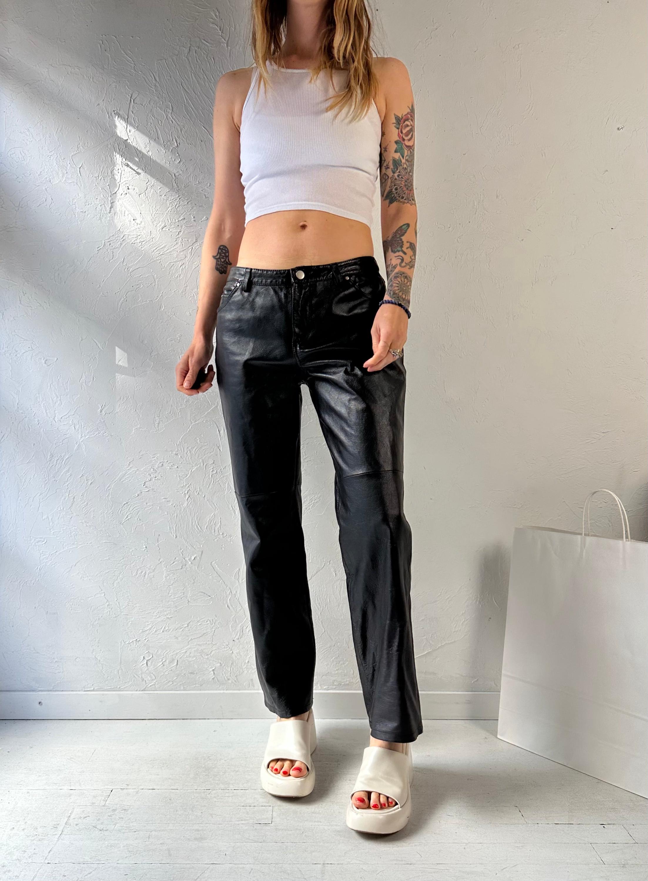 Y2k Leather Pants - Etsy