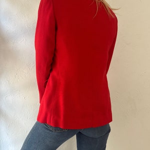 60s 70s 'Evan Picone' Red Blazer Jacket / Union Made / Small