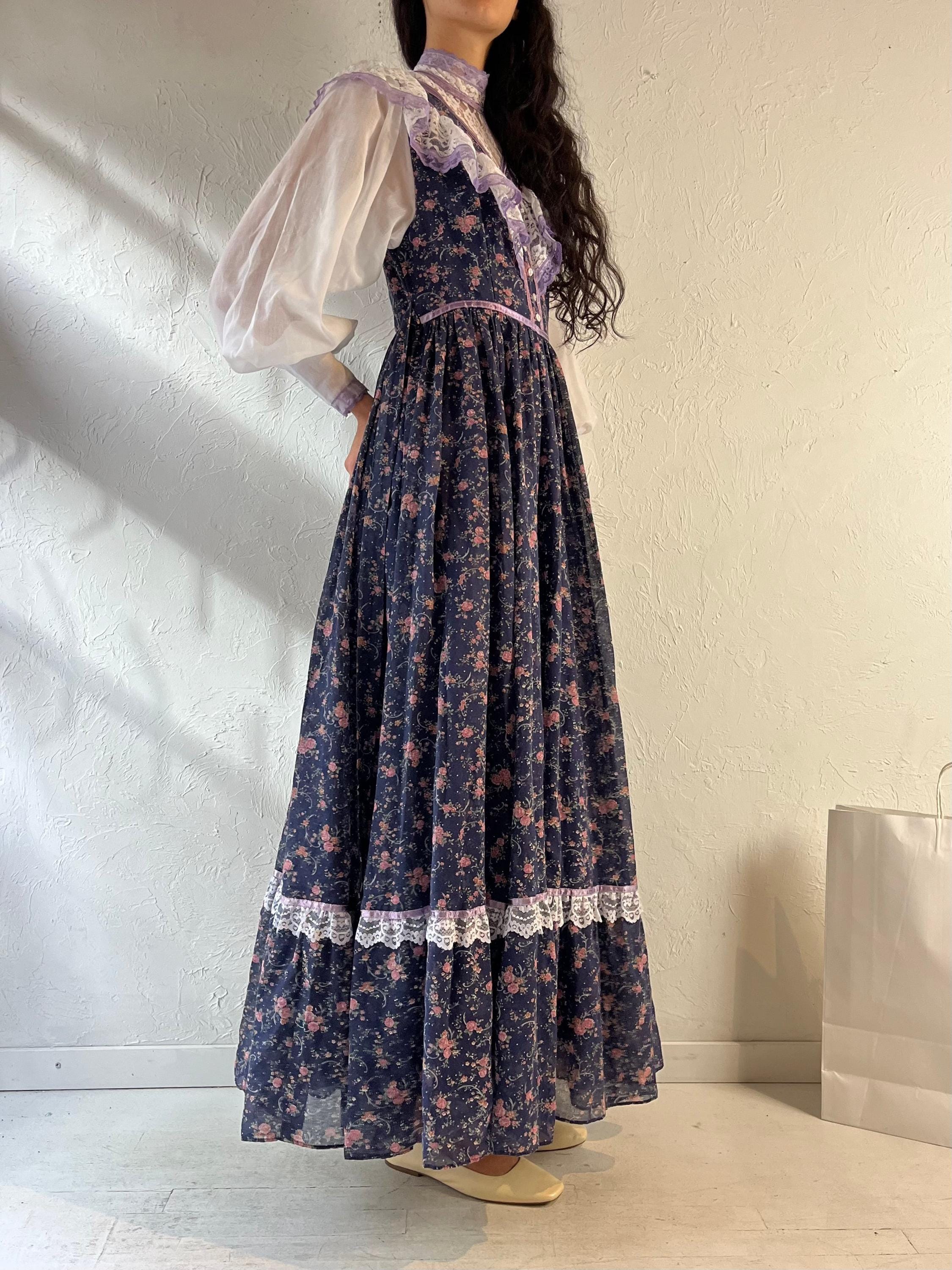 70s 'gunne Sax' Long Sleeve Peasant Dress / Small - Etsy