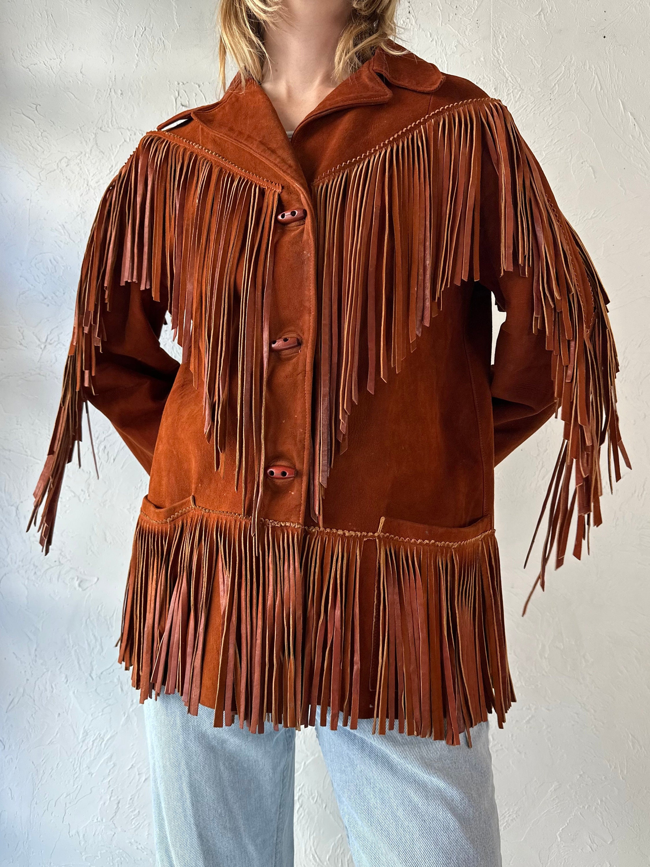【EEUN】25SS★ [ EEUN MADE ] Vintage fringe short pt 70s 'cherokee Togs' Soft Suede Fringe Western Jacket