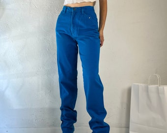 90s 'Rocky Mountain' Blue High Waisted Jeans / Small