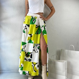 70s Handmade Patchwork Maxi Wickelrock / Small